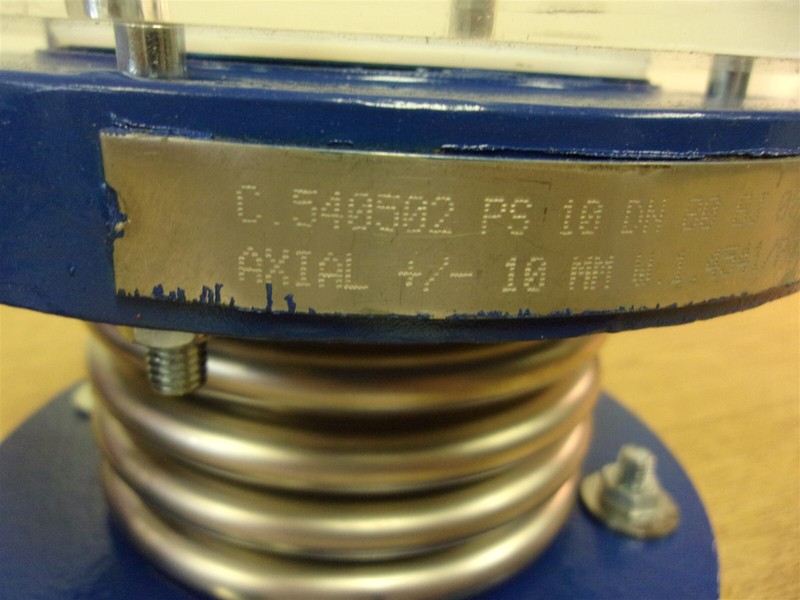 Dr Schnabel C.540502 PS 10 DN80 BJ 05/05 Axial +1- 10mm W.1 .4541/PTFE