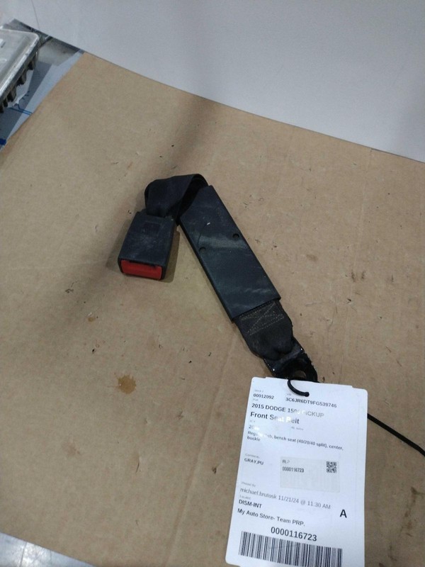 2015 RAM 1500 Pickup OEM Gray Seat Belt - Used, 134k Miles, Warranty Included