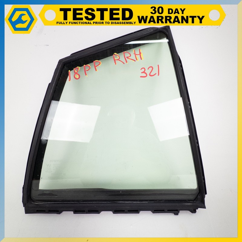 16-22 Toyota Prius Prime REAR RIGHT DOOR CORNER FIXED WINDOW GLASS OEM