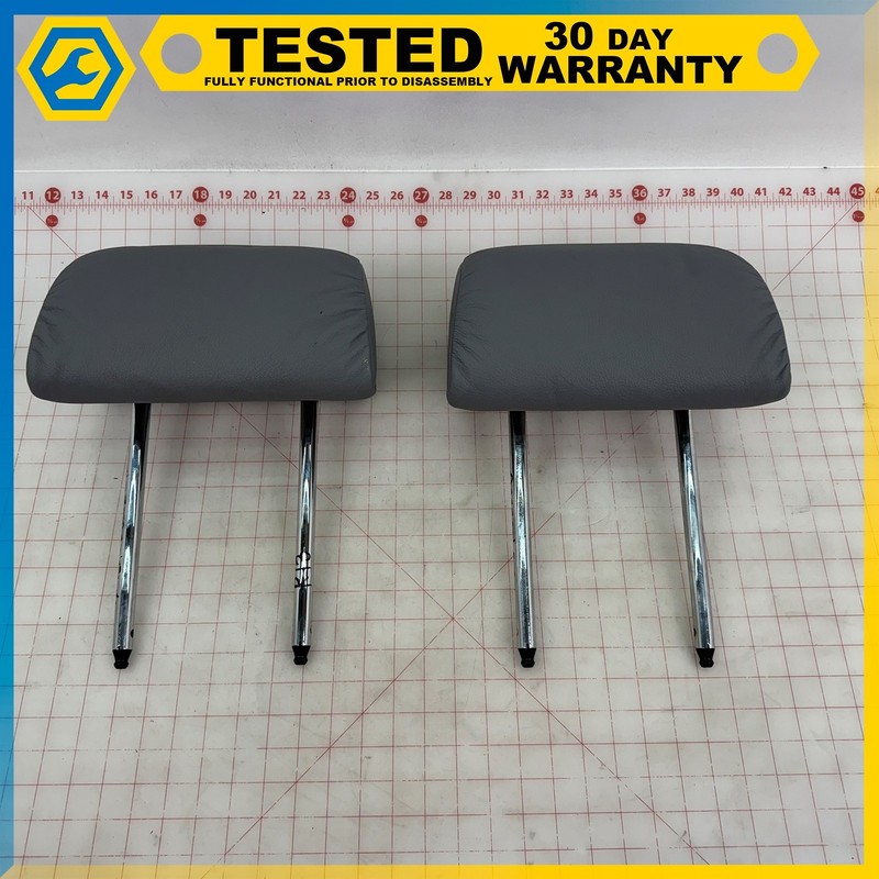 94-01 BMW 730 740 750 FRONT SEAT LEFT & RIGHT HEADREST LEATHER GRAY SET OEM