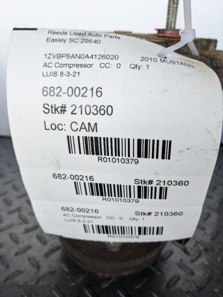AC Compressor SOHC Fits 07-10 MUSTANG 1010379