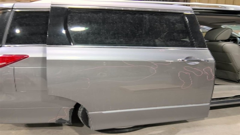 Passenger Rear Side Door With Side Sill Spoiler Fits 11-17 QUEST 3408654