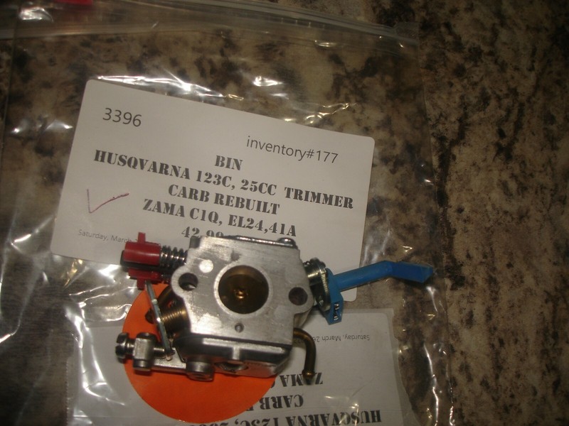 Husqvarna 123ccarburetor rebuilt Zama c1q el24 41a trimmer part bin 370