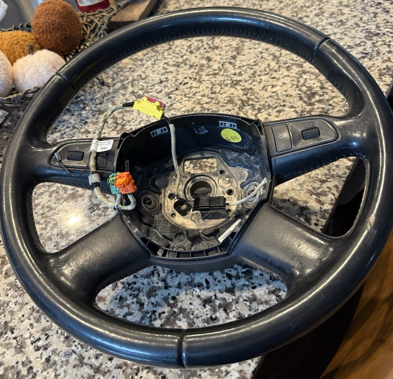 2005 2006 2007 2008 Audi A6 Leather Steering Wheel BLACK