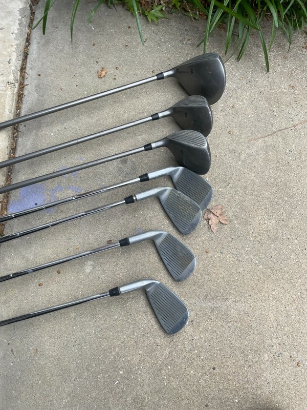 WILSON X31 TITANIUM COMPOSITE GOLF CLUBS - DRIVER, 3, 4, 7, 8 IRONS, 3 & 5 WOODS