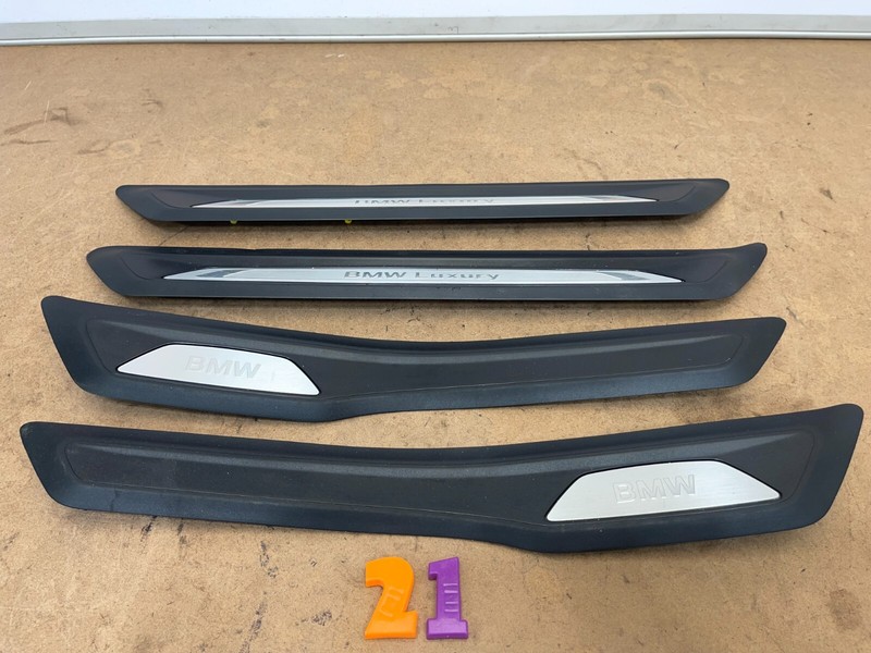 12-15 BMW Luxury F30 Sedan DOOR SILL PANEL SCUFF PLATE STEP COVER TRIM SET OEM