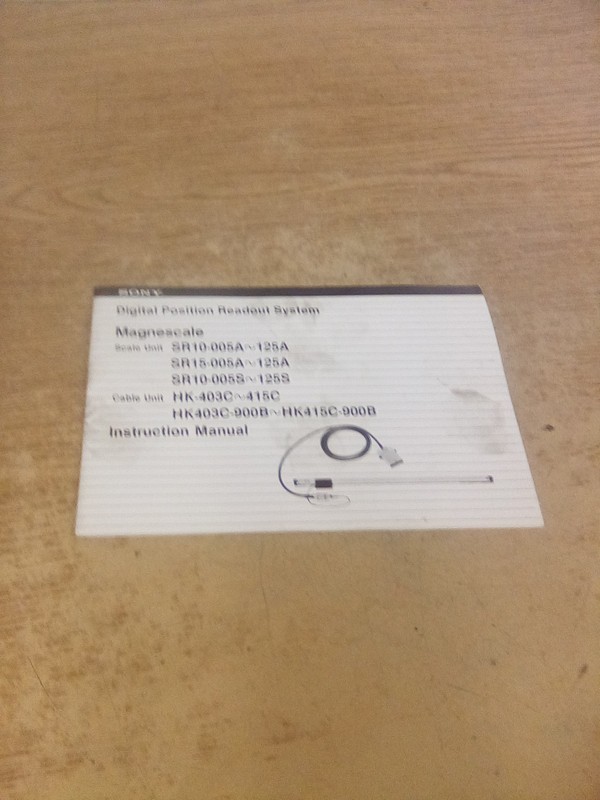 Sony Digital Position Readout System Magnescale SR10-005A Instruction Manual