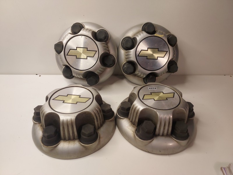 SET (4) Chevy Silverado 9596665 OEM Chrome Center Wheel 6 Lug Hub Cap Rim OEM