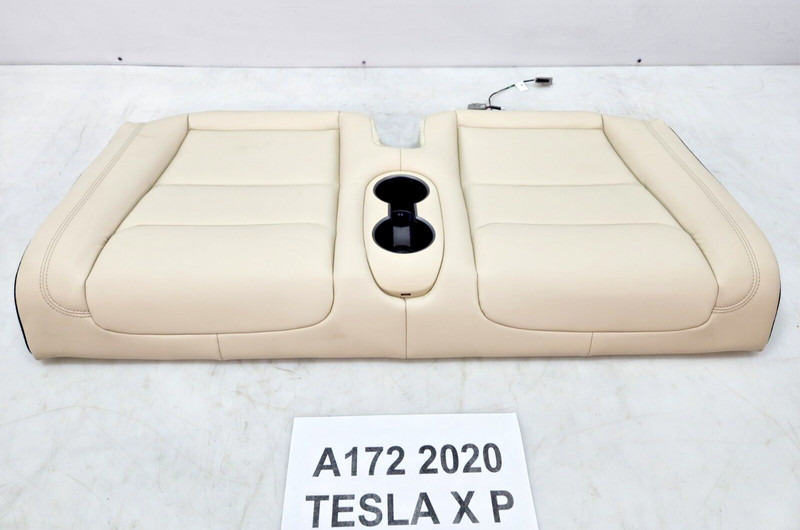 ✅ 2016-2020 Tesla Model X Rear Right Left Side 3rd Row Lower Seat Leather Cream
