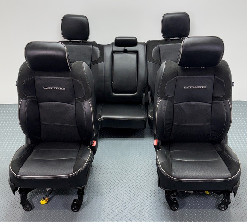 ✅ 19-26 RAM 2500 3500 Laramie Crew Cab OEM 4 LEATHER SEAT SET Black HEATED VENT