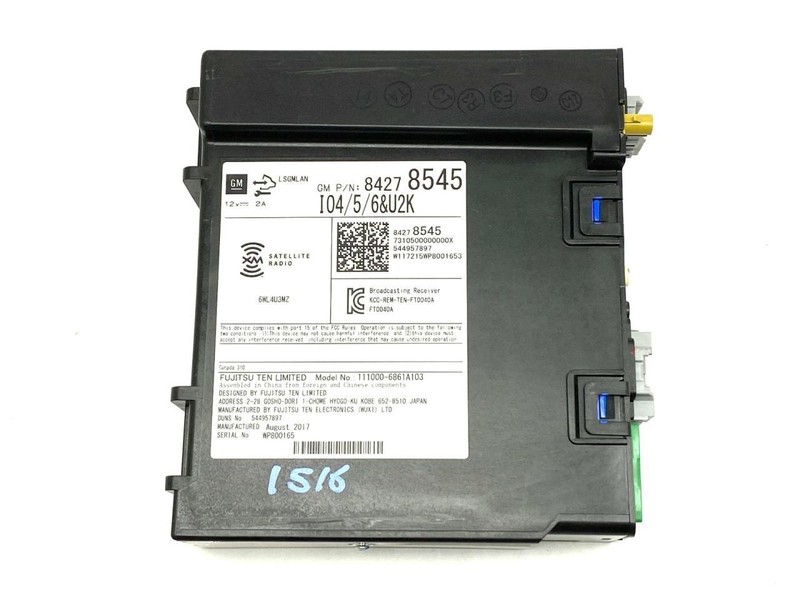 Radio Receiver Control Unit 84278545 Fits 2017-2018 Buick Encore 87257