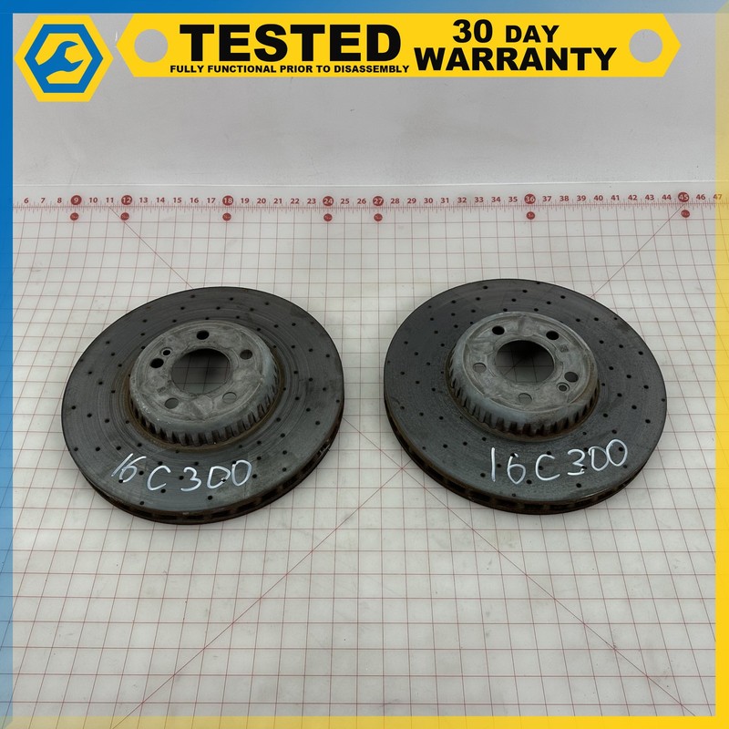 15-21 Mercedes C300 W205 FRONT LEFT & RIGHT BRAKE DISC ROTOR PAIR OEM