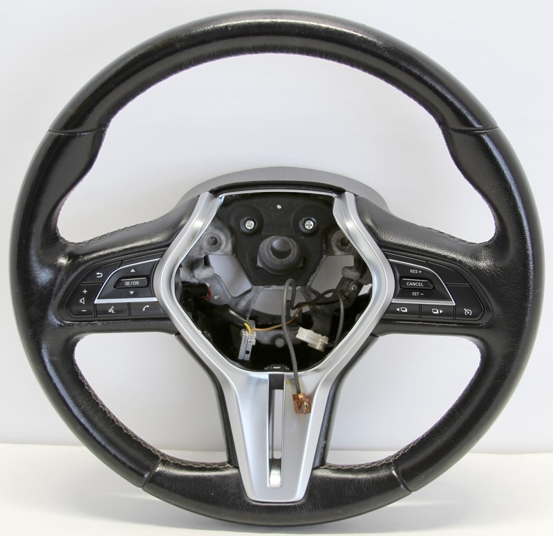 🟢 2017-22 INFINITI Q50 OEM LEATHER STEERING WHEEL BLACK AUDIO PHONE CRUISE Q60
