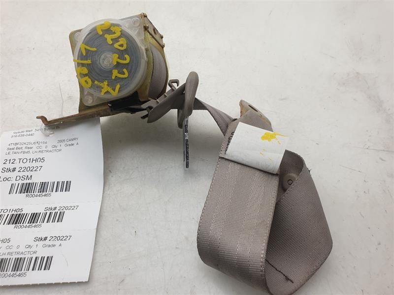 2005 TOYOTA CAMRY LE DRIVER SIDE REAR SEAT BELT ASSEMBLY