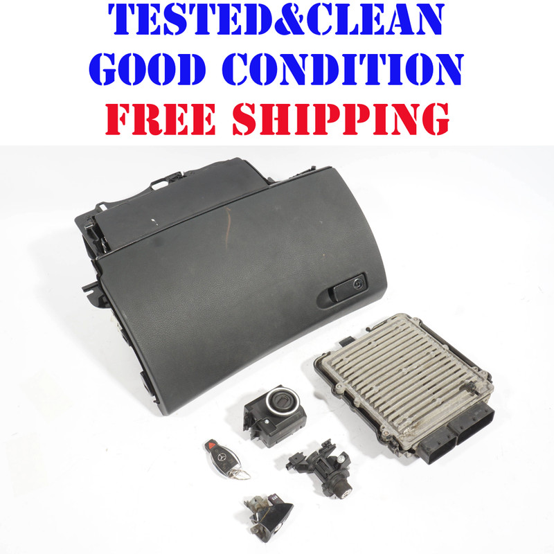 13-14 MERCEDES C300 W204 3.5L 4Matic IGNITION SET KEY LOCK MODULE GLOVE BOX OEM