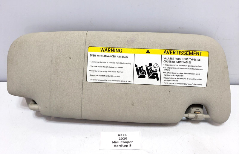 ✅ 14-21 OEM Mini Cooper F56 Front Left Driver Side Sun Visor Gray W/ Mirror