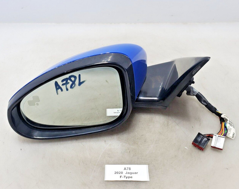 ✅ 14-20 OEM Jaguar F-Type X152 Driver Side Rear View Mirror Blue w/ Blind Spot