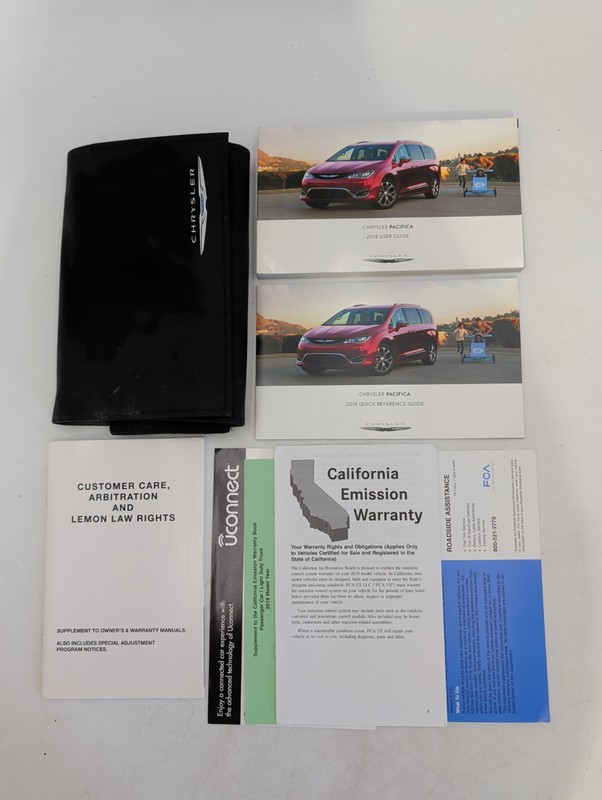2018 Chrysler Pacifica Owners Manual Quick Reference Guide & Case