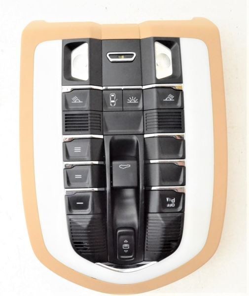 2015-2018 Porsche Macan S 3.0L Tan Front Roof Console with Map Lights 7PP959551