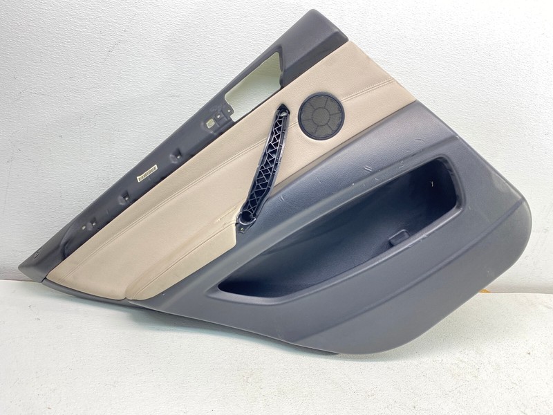 07-13 BMW E70 X5 Rear Left Driver Side Leather Door Panel Card Oyster White OEM✅
