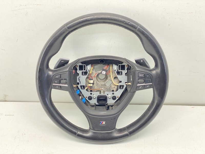 BMW F01 F10 F13 5/6 Series M Sport Leather Steering Wheel w/ Paddle Shifters OEM