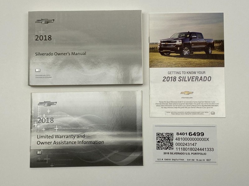 Owners Manual 2018 Chevrolet Silverado 86649