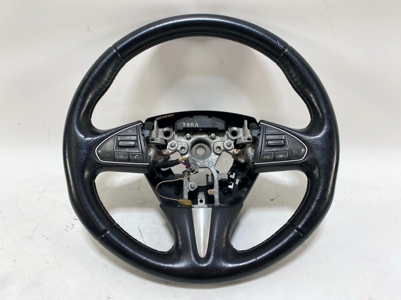 17-20 INFINITI Q50 STEERING WHEEL LEATHER BLACK W/ SWITCH CONTROL BUTTON OEM