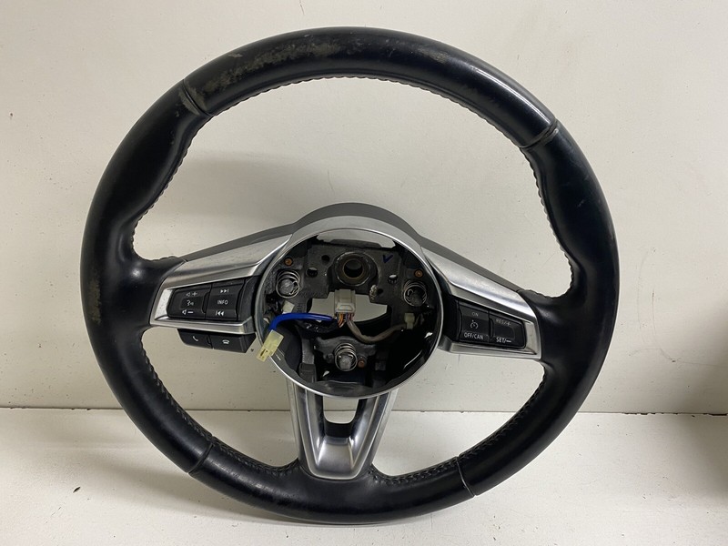 2017 Fiat 124 Spider Convertible 3 Spoke Black Leather Steering Wheel