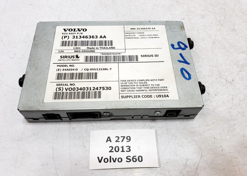 ✅ 11-13 OEM Volvo S60 Sirius Satellite Radio Receiver Control Module
