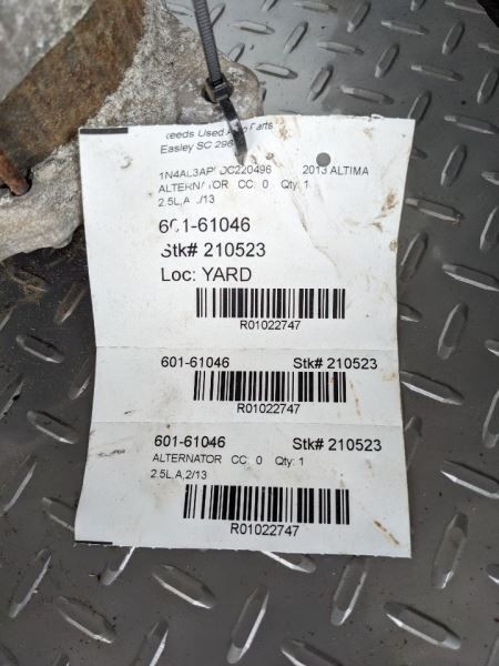 Alternator 4 Cylinder Fits 13-17 ALTIMA 1022747