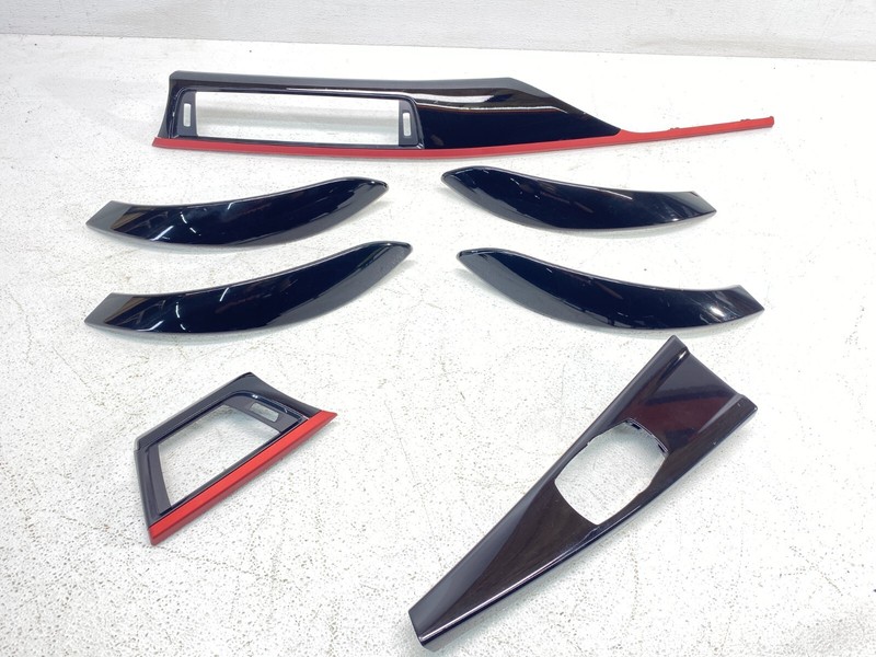 BMW F30 F32 F36 3/4 Series Center Console Dashboard Door Black Red Trim Set OEM✅