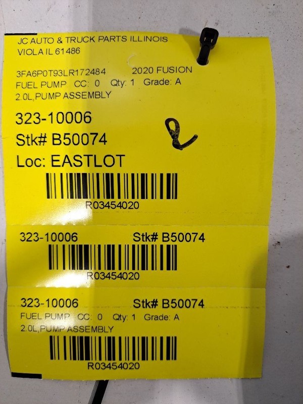 Fuel Pump Tank Mounted Pump Assembly 2.0L VIN 9 Turbo Fits 17-20 FUSION 3454020