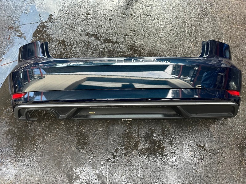 17-20 Audi A3 Sedan REAR BUMPER COVER Blue B9B9 OEM
