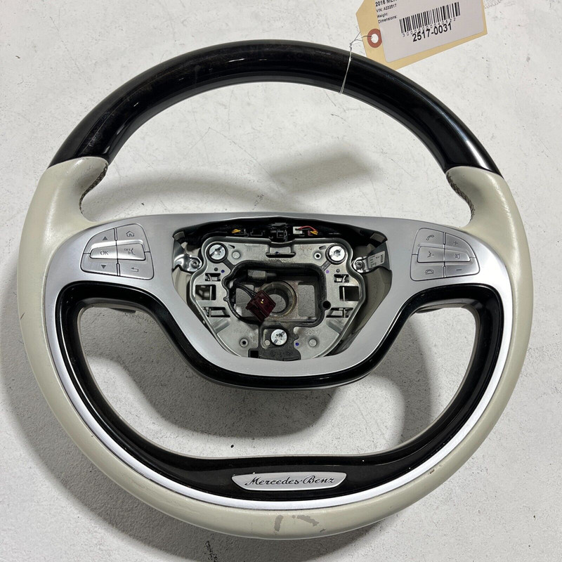 2014-2017 Mercedes Benz S550 Steering Wheel Wood w/ Paddle Shifters Gray OEM
