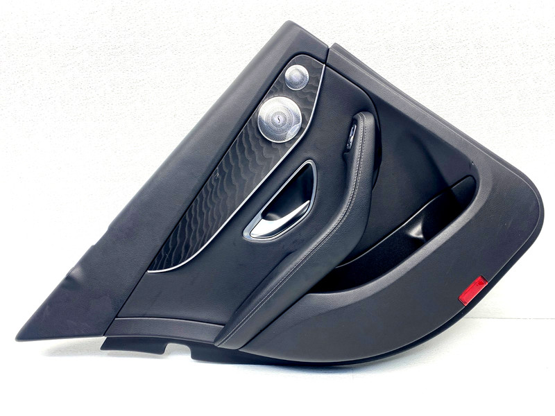 15-18 MERCEDES C300 W205 REAR LEFT DRIVER INTERIOR DOOR PANEL BLACK OEM A0.49