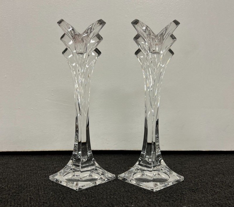 Crystal Column Candlestick Holder Set
