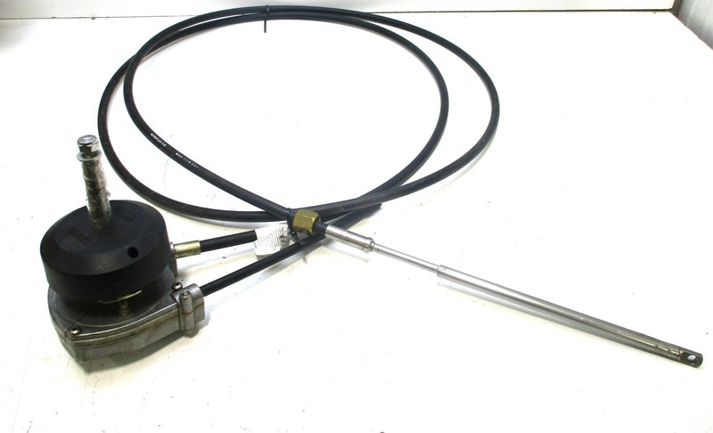 Used UFlex T71FC & M66X16'Rotary Marine Boat Steering Cable & Helm