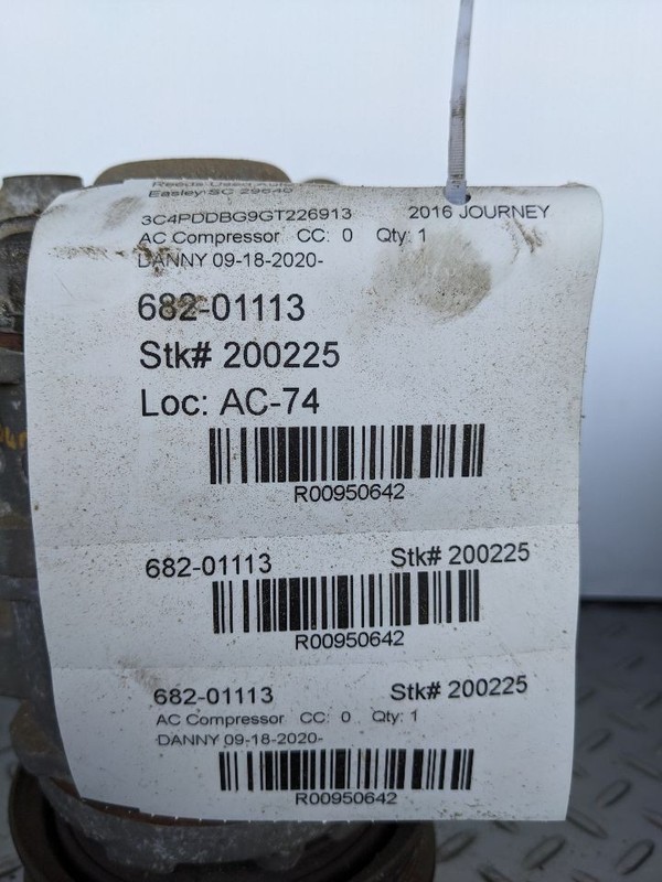 AC Compressor With Rear AC Fits 11-19 JOURNEY 950642