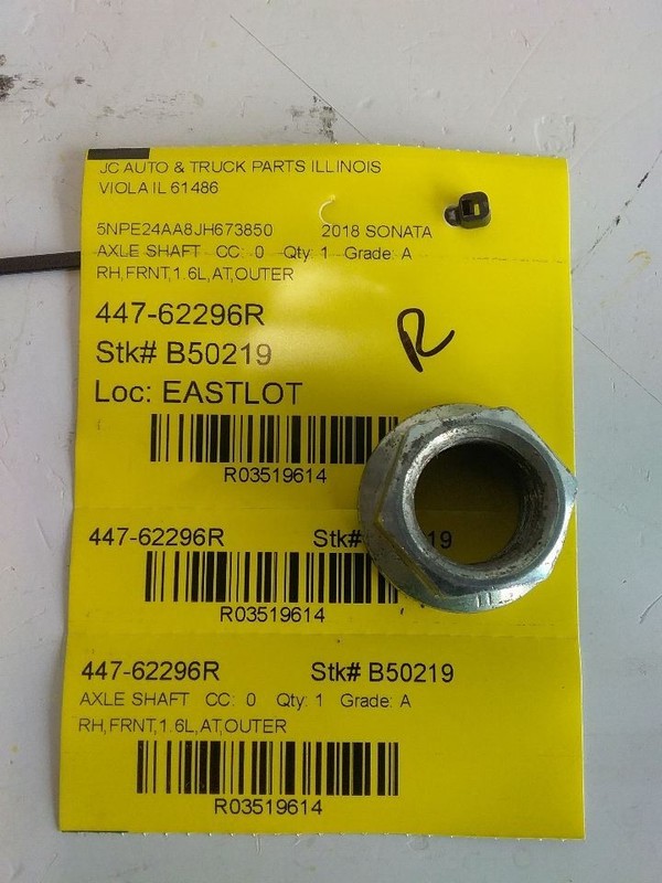 Passenger Axle Shaft Front 1.6L Turbo US Market Fits 15-19 SONATA 3519614