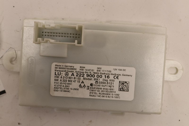 2017-2018 MERCEDES E-CLASS E300 W213 KEYLESS IGNITION ENTRY CONTROL MODULE OEM