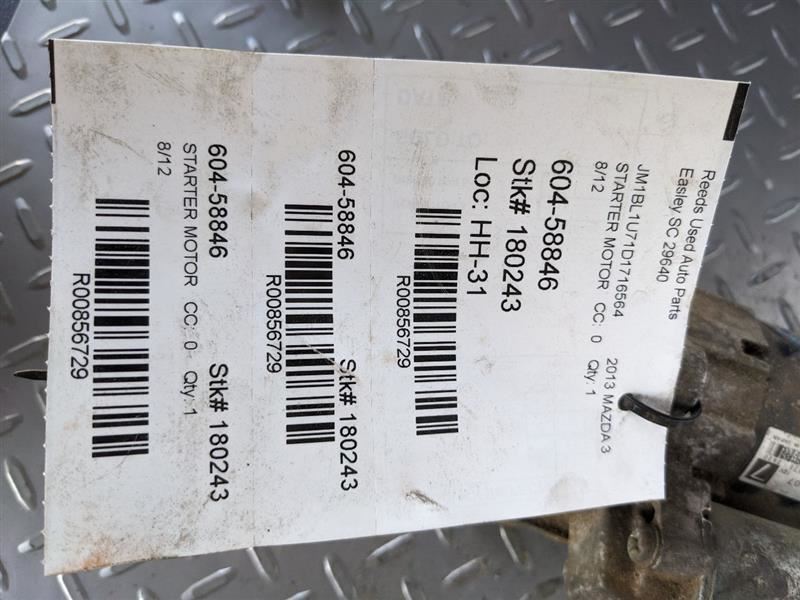 Starter Motor Fits 12-18 MAZDA 3 856729