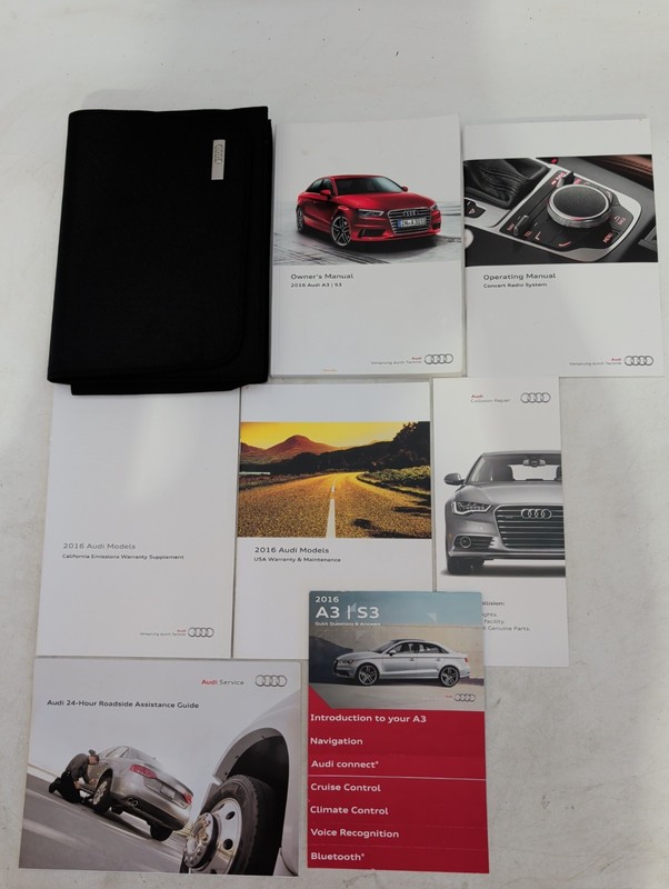 2016 Audi A3 S3 Owners Manual With MMI Navigation System & Case