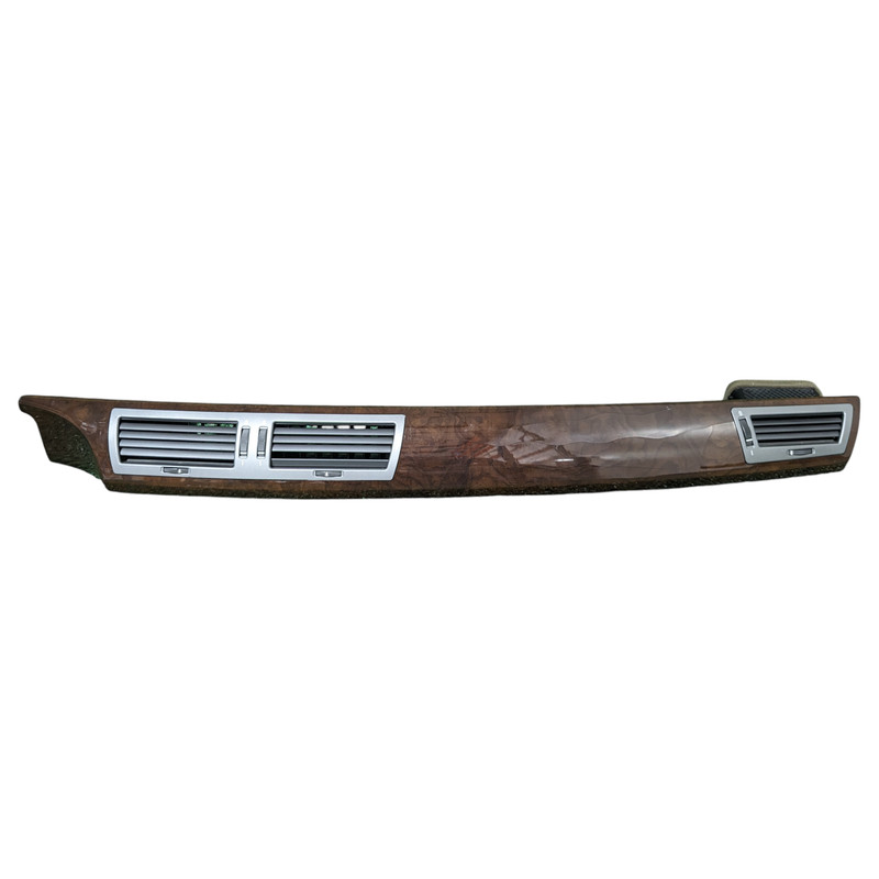 06-08 BMW 750i 750Li E65 E66 Center Dash Wood Trim WITH AIR VENTS OEM