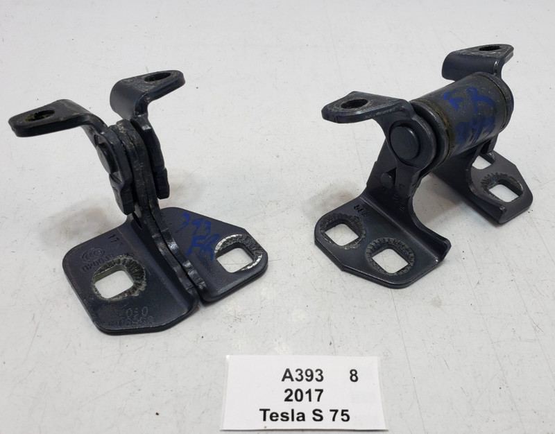 ✅ 12-20 OEM Tesla Model S Front Right Passenger Door Hinge Upper Lower Gray SET
