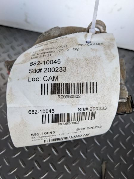 AC Compressor VIN S 8th Digit Opt Lgx Fits 17 ATS 950802