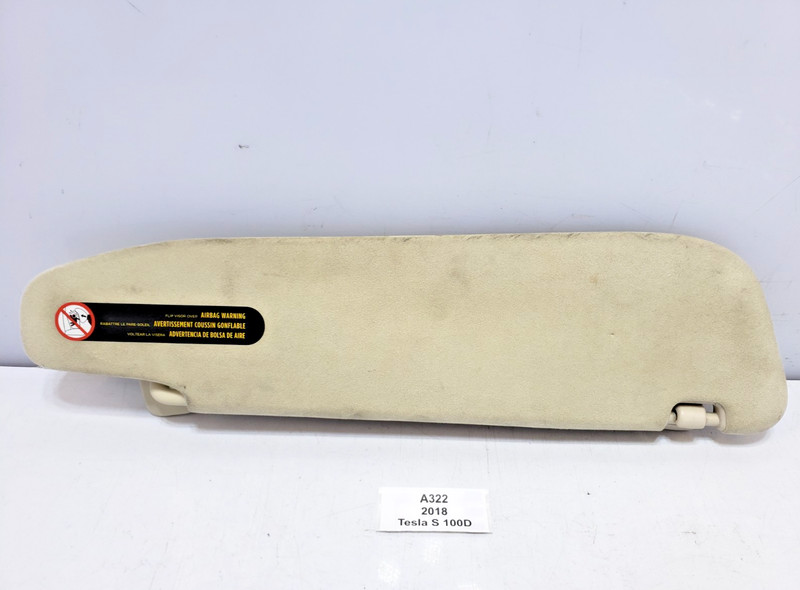 ✅ 12-20 OEM Tesla Model S Front Left Driver Sunvisor Sun Visor Beige NOTE*