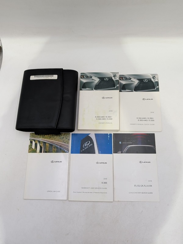 2018 Lexus IS350 AWDIS350IS300 AWDIS300 Owners Manual With Case