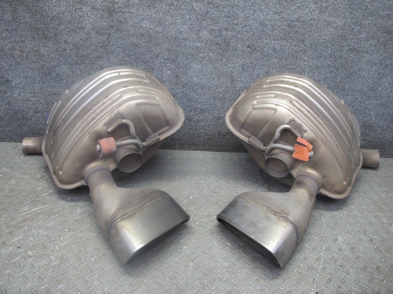 11-16 PORSCHE PANAMERA 970 3.6L REAR RIGHT LEFT SIDE EXHAUST MUFFLER W/ TIPS SET