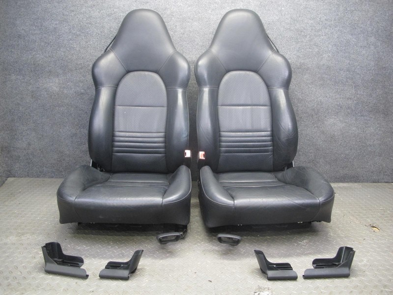 2001-2004 PORSCHE BOXSTER 986 FRONT LEFT & RIGHT SIDE LEATHER SPORT SEAT SET