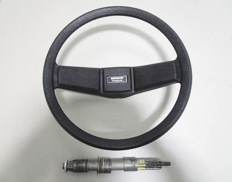 Vintage Mercury Ride Guide 13.75" Boat Steering Wheel Black 2 Spoke Square Shaft